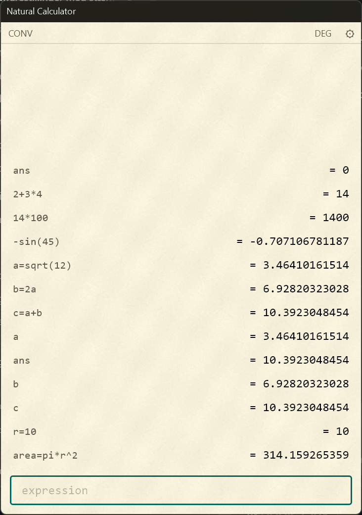 Calculations and variables